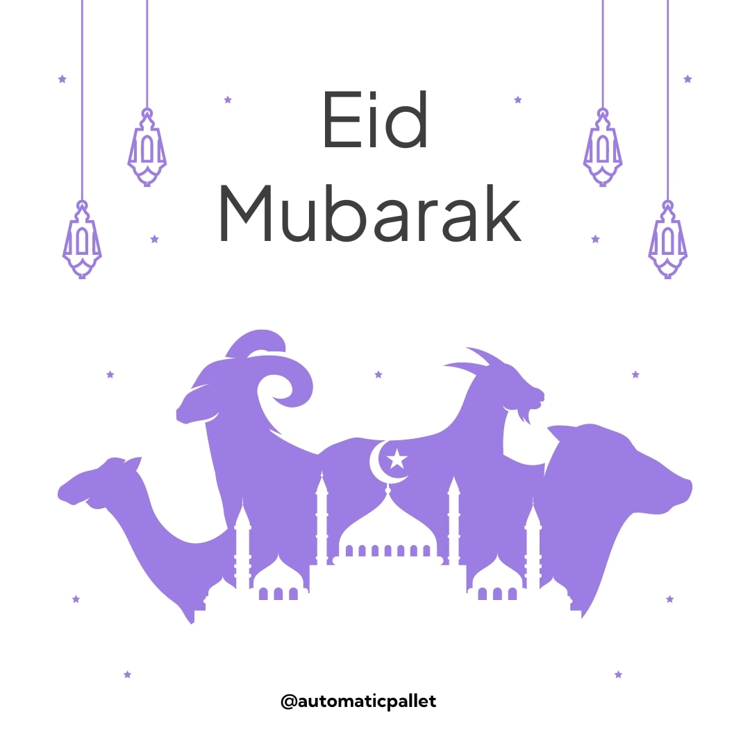AutomaticPallet's tweet photo. Eid Mubarak from Automatic Pallet
Wishing you a joyous and blessed Eid El-Kabir! May this special occasion bring peace, happiness, and prosperity to you .
Let’s celebrate the spirit of sacrifice and the joy of togetherness. 
#EidElKabir #AutomaticPallet #DigitalSuccess https://t.co/3T9MvLOhVx