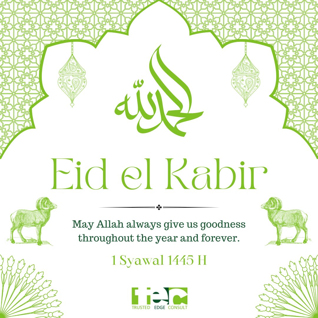 Trustededge's tweet photo. Eid el-Kabir!

To all our valued Muslim customers,

As we celebrate the blessed occasion of Eid al-Kabir, we extend our heartfelt wishes to you and your loved ones. May this joyous time bring you peace, happiness, and prosperity. 

Eid Mubarak!

#Eid #eidelkabir #eidmubarak https://t.co/q0LTZkfrp6