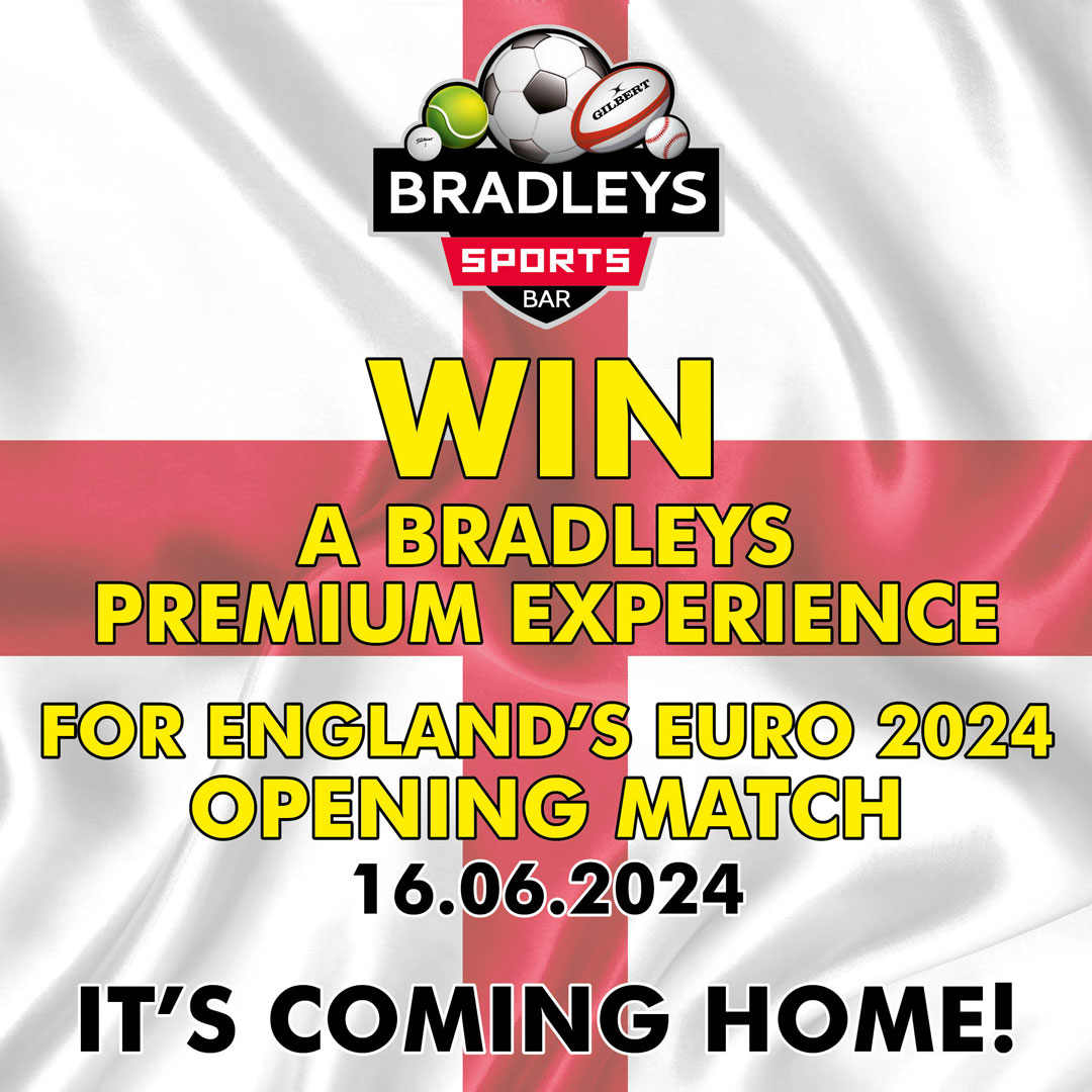 It's match day!!! Want to watch the Euros in style today? Tag who you'd bring for a chance to win a table for four in Bradley's tonight including your first drink, a choice of burger from our themed menu, a souvenir cup and table service for the evening! 👌🎉 #euros24 #EURo2024