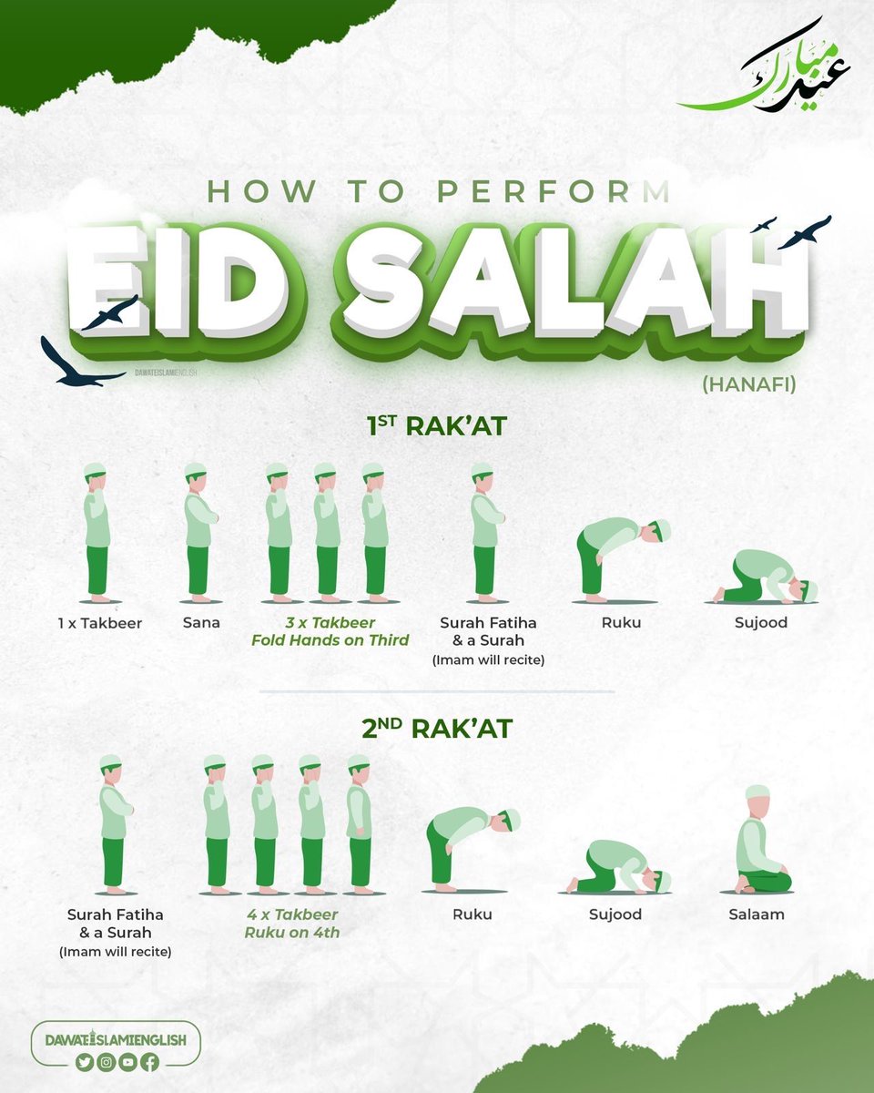 dawateislamieng's tweet photo. How to perform Eid Salah • Hanafi https://t.co/ewm2Frsvrs