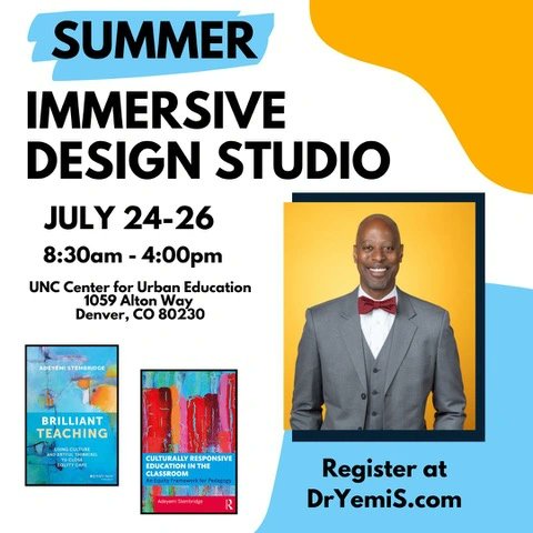 Visit dryemis.com to register!  I'll be hosting a 3-day Immersive Design Studios at the UNC Lowry Campus in Denver, Colorado on July 24—26.