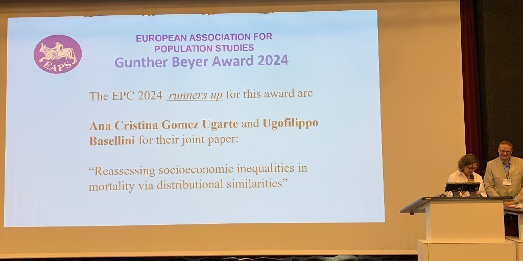 MPIDR (@mpidrnews) on Twitter photo 🎉🎉🎉We also congratulate our soon to be colleague Antonino Polizzi @PolizzAn on winning the Gunther Beyer Award for best paper by an early career scholar at a EPC. 👏👏👏Runner up for this award were <a href="/ugobas/">Ugofilippo Basellini</a> and <a href="/anaguv/">ana cris guv</a> from MPIDR! Congrats to all! <a href="/OxfordDemSci/">Leverhulme Centre for Demographic Science</a> 🎉🎉🎉We also congratulate our soon to be colleague Antonino Polizzi @PolizzAn on winning the Gunther Beyer Award for best paper by an early career scholar at a EPC. 👏👏👏Runner up for this award were <a href="/ugobas/">Ugofilippo Basellini</a> and <a href="/anaguv/">ana cris guv</a> from MPIDR! Congrats to all! <a href="/OxfordDemSci/">Leverhulme Centre for Demographic Science</a>
