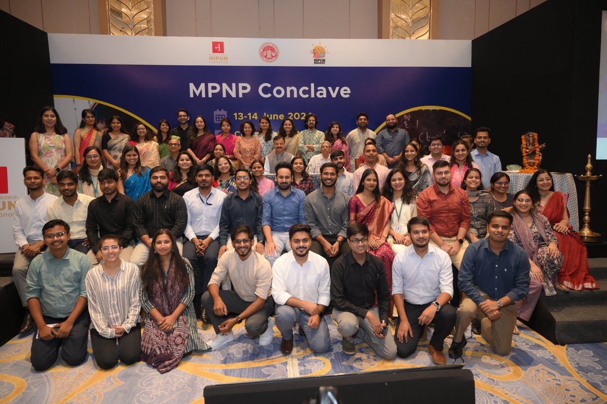 MP NIPUN Professionals (@mpnipun) on Twitter photo 🎉 Celebrating one year of MP NIPUN Professionals!
Our cohort met in Bhopal on June 13-14, 2024. Honored to have <a href="/udaypratapmp/">Uday Pratap Singh</a>, Minister for School Education, GoMP, and senior officials from School Education dept.
Here’s to more ahead! 🌟
#NIPUNBharat #MissionAnkur #FLN 🎉 Celebrating one year of MP NIPUN Professionals!
Our cohort met in Bhopal on June 13-14, 2024. Honored to have <a href="/udaypratapmp/">Uday Pratap Singh</a>, Minister for School Education, GoMP, and senior officials from School Education dept.
Here’s to more ahead! 🌟
#NIPUNBharat #MissionAnkur #FLN
