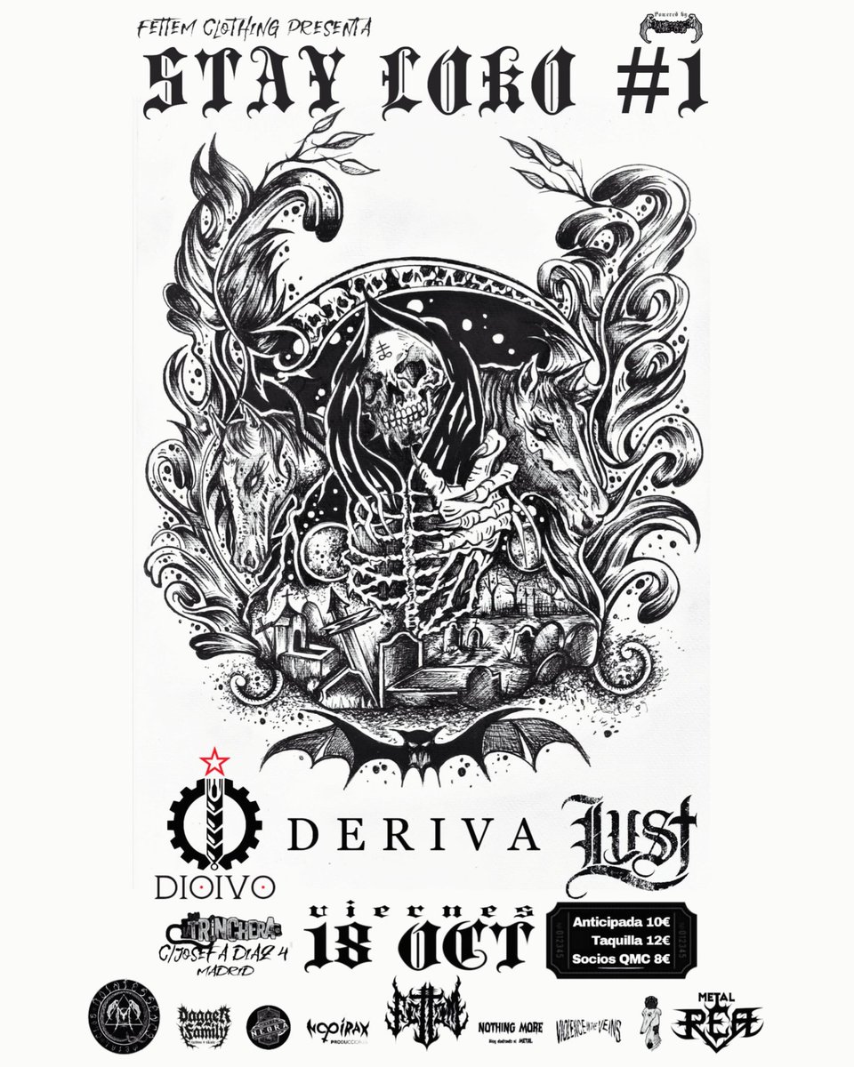 STAY LOKO #1 by FeTTeM Clothing 👹 La Trinchera (VKS) 🔥 <a href="/wearederiva/">DERIVA</a> 🖤 <a href="/Dioivo_Metal/">Dioivo</a>
✊ #LustHC 🐍 #SupportundergroundMetal #Supportundergroundbrands entradium.com/events/stay-lo…