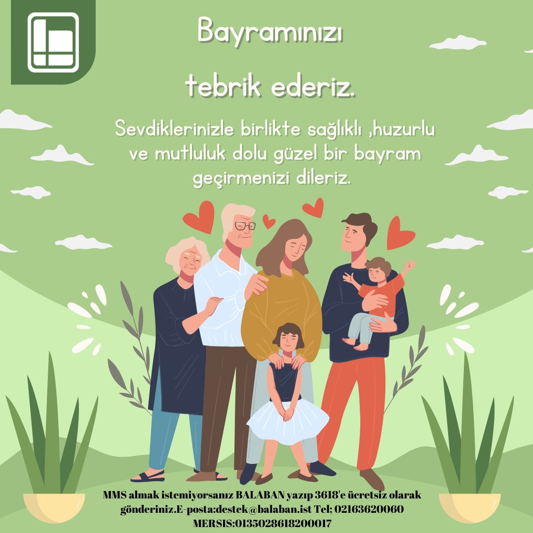 BalabanyazL's tweet photo. Sevdiklerinizle birlikte sağlıklı ,huzurlu ve mutluluk dolu güzel bir bayram geçirmenizi dileriz. https://t.co/6D2JvllYK2