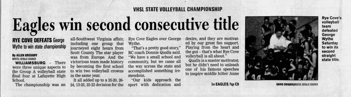 Hayes_BHCSports's tweet photo. Last week Rye Cove joined fellow Scott Countians Gate City as the only Far #SWVA schools to have won state titles in softball, girls basketball and volleyball:

Softball: 2024
Girls Hoops:  1987
Volleyball: Winter 2003, Fall 2003 https://t.co/jtmQfgSciH