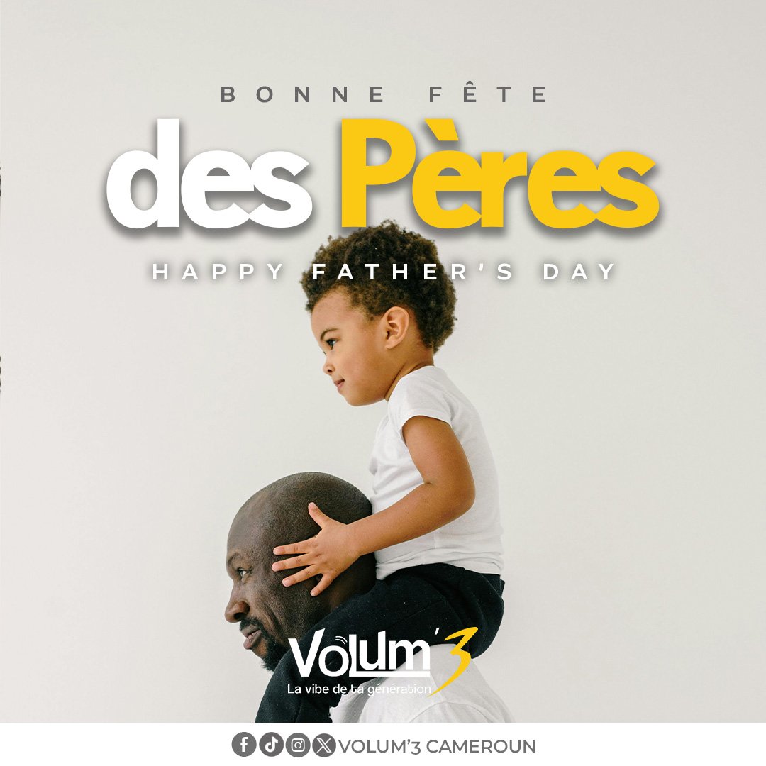 Volum3Cameroun's tweet photo. 👨‍👧‍👦Bonne fête des pères à tous les super-héros du quotidien ! Merci pour votre amour, votre force et vos conseils. Profitez de cette journée qui vous est dédiée !

#happyfathersday2024 
#HappyFathersDay https://t.co/7HshAlh8en