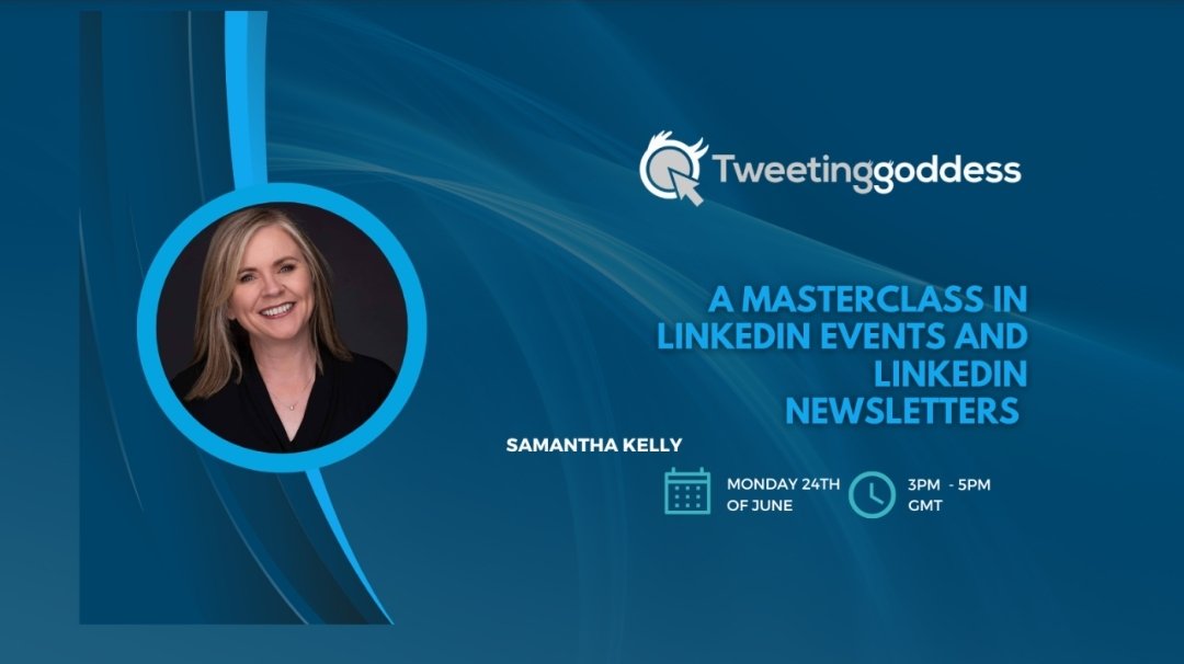 Tweetinggoddess's tweet photo. I have a workshop coming up all about LinkedIn events and newsletters! 

🔵Build more connections and leads.

🔵Show you are the expert in your niche

🔵Build a community around your brand 

🔵Attract more leads and sales.

Book your place now https://t.co/0ubzM2g9Gn https://t.co/U1LovODLgX