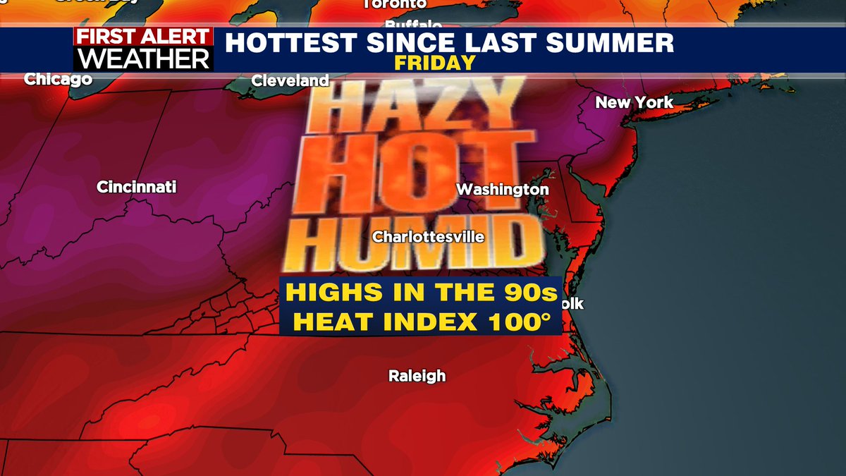JoshFitzWx's tweet photo. I'm tracking hottest stretch of weather since last summer on 29News at Sunrise! Join us beginning at 6 a.m.

You can stream us LIVE on our mobile apps, website and other streaming services.

Have a great day! #HeatWave #29FirstAlertWeather #29News https://t.co/IZKdHUmUyh