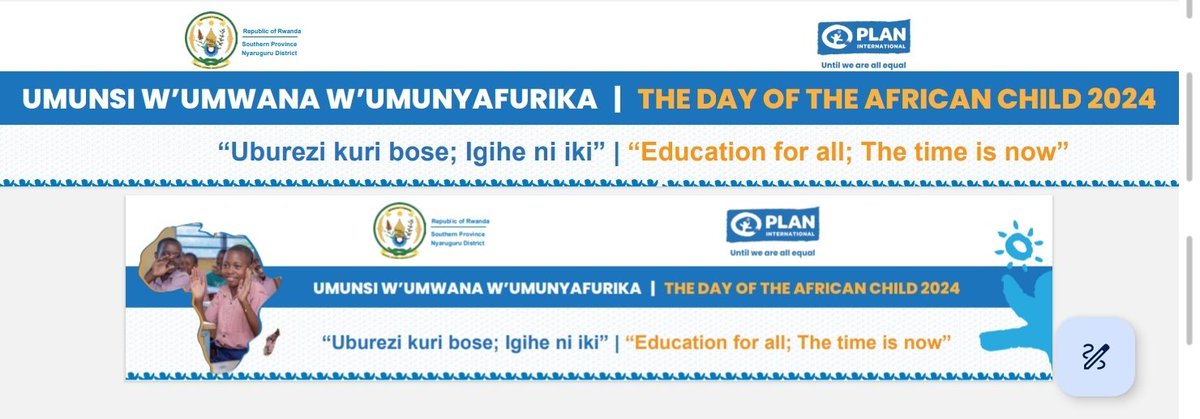 AspireDebateR's tweet photo. Together with our partner @PlanRwanda we are ready for African Child day: 
Celebrating the Day of the African Child 2024 is key to their growth: Education should be for all, the time is now! Empower our children with knowledge and opportunity to build the Africa we want. https://t.co/RL2AzTdNwy