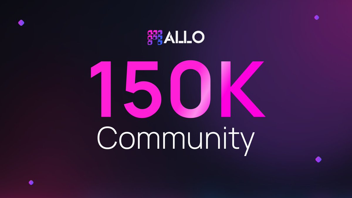allo_xyz's tweet image. The Allo community has grown to 150K+ across all channels 🚀
Thank you for your continued support!