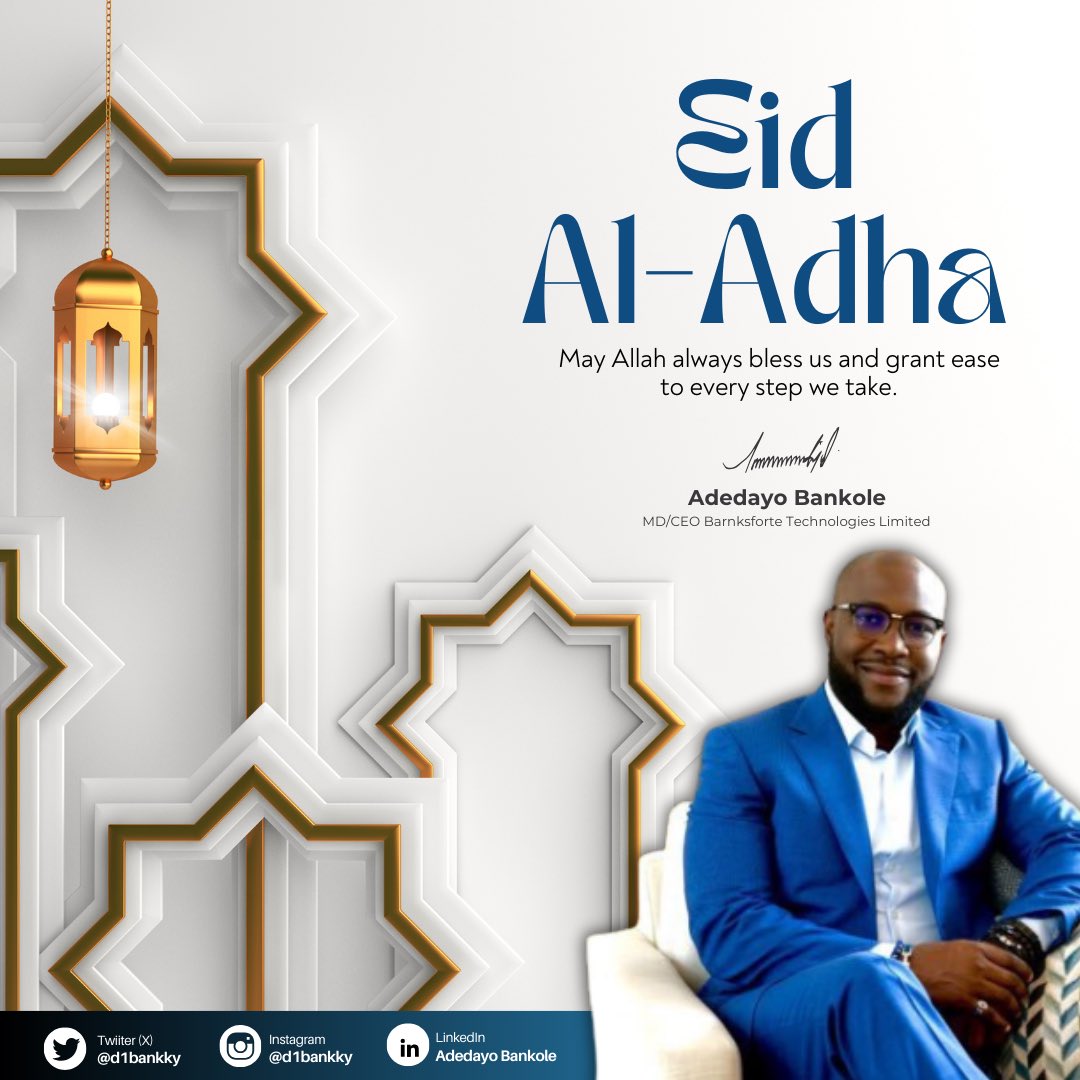 d1bankky's tweet photo. Happy Eid- Mubarak to all our Muslim faithful throughout the country. 

May your faith in Allah shine as a beacon of hope and light during times of darkness. Wishing you a blessed Eid Celebration 

#BDTechnovation https://t.co/Jv1NlHshRe