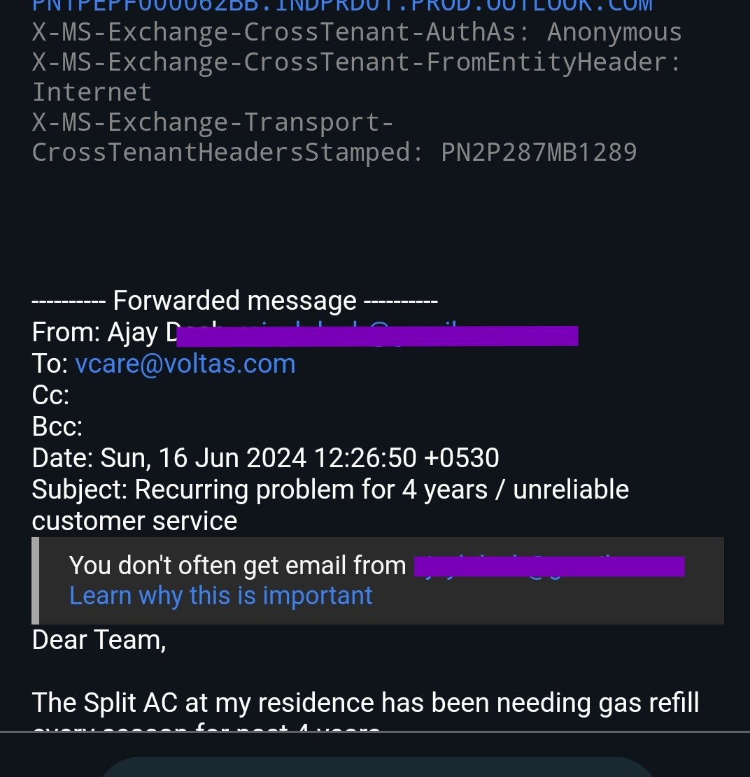 AjayDash74's tweet photo. @myvoltas Dear Team,
I need to #report an #issue recurring for past 4 years. All #mailbox suggested by #voltas  #customercare are full, Refer #screenshot .
Please #advise how to report. #voltasac #SummerHeat https://t.co/Vufsv9MqZV