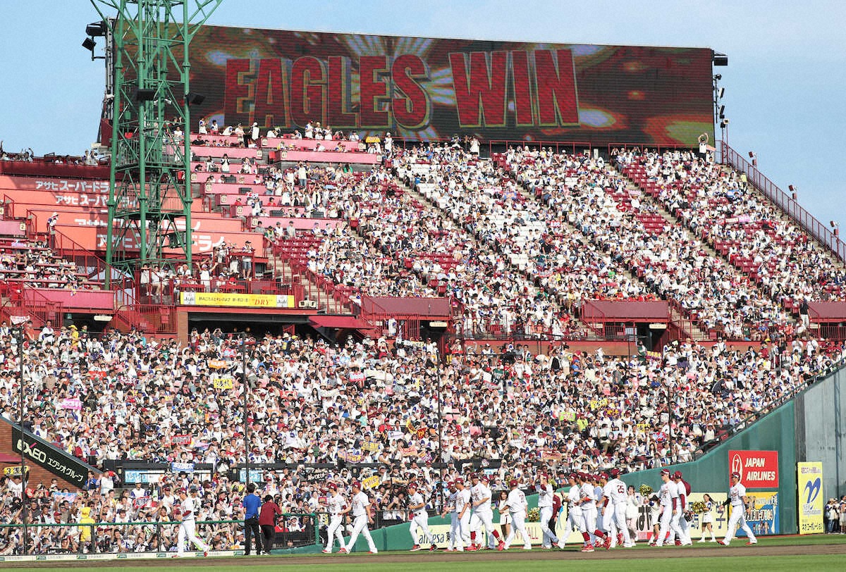 livedoornews's tweet photo. 【祝】楽天が交流戦初優勝、球団創設20年の節目に地元で歓喜
https://t.co/e4mXcRutM9

交流戦最終戦で広島に勝利。同率首位だったソフトバンクが阪神に敗れたため、優勝が決定。チームは13年のリーグ制覇、日本一に続くタイトルで、就任1年目の今江敏晃監督は最年少の交流戦優勝監督となった。 https://t.co/YSV34vM6Bc