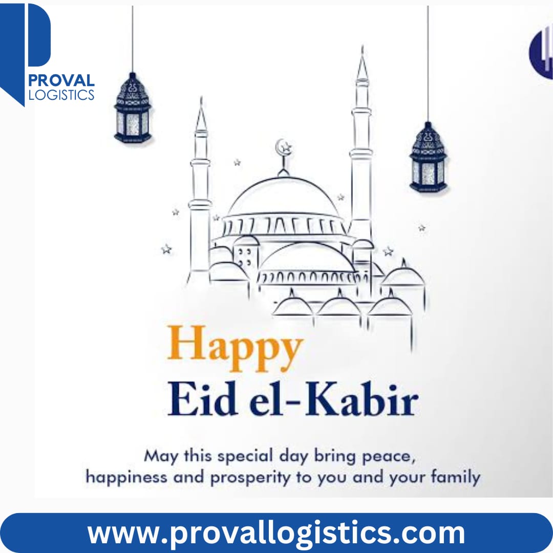 ProvalLogistics's tweet photo. May this special day bring peace and happiness to your family.

#eidelkabir2024
#happysundayeveryone 
#provallogisticsbegloballyconnected🚐✈🏍 https://t.co/QG37Iz05H4