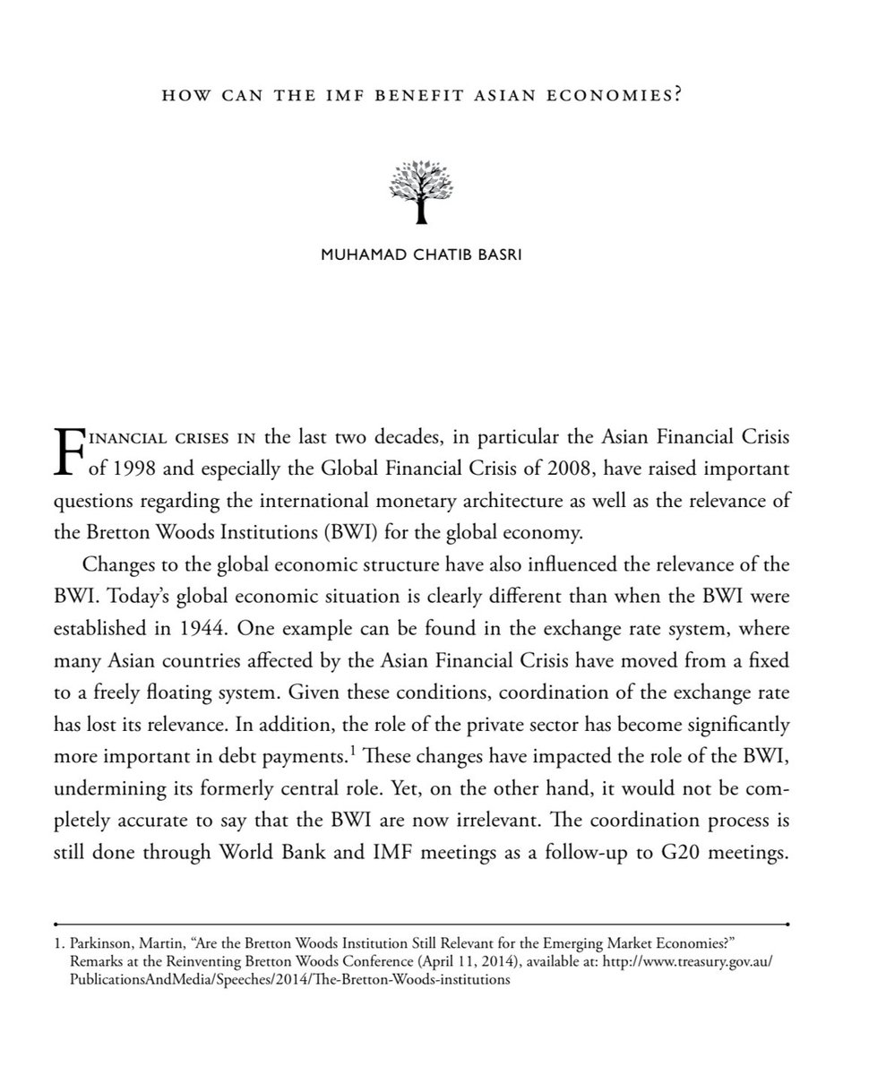 Bagi mahasiswa ekonomi yang tertarik paper lama saya dalam buku “ Bretton Woods the Next 70 Years”
Free access. Link : eml.berkeley.edu/~eichengr/Bret…