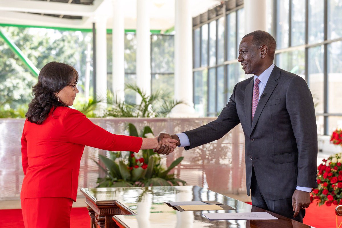 RomySoniaT's tweet photo. In State House, Nairobi, Kenya with President William Ruto . (Presentation of Credentials) Wednesday, 12 of June 2024 https://t.co/u1cEOK9JEw