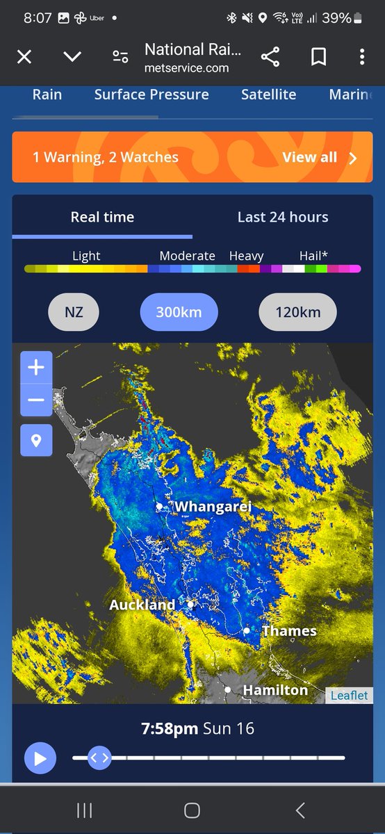 Testerpot's tweet photo. It's about to be very wet in #Auckland 
 . That's a lot of rain. https://t.co/aXUccjqfVo