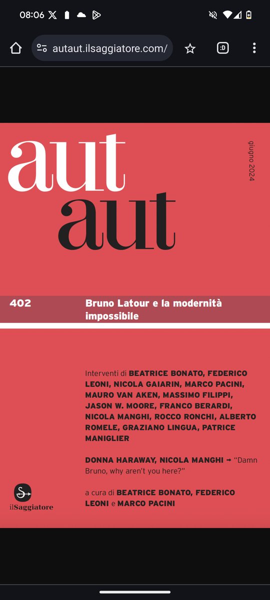 Alberto Romele (@romelealberto) on Twitter photo È uscito il numero 402 di <a href="/autautrivista/">aut aut</a>, dedicato a Brunone Latour, e io c'ho scritto qualcosa, su di lui e la filosofia della tecnologia autaut.ilsaggiatore.com/2024/06/402-20… È uscito il numero 402 di <a href="/autautrivista/">aut aut</a>, dedicato a Brunone Latour, e io c'ho scritto qualcosa, su di lui e la filosofia della tecnologia autaut.ilsaggiatore.com/2024/06/402-20…