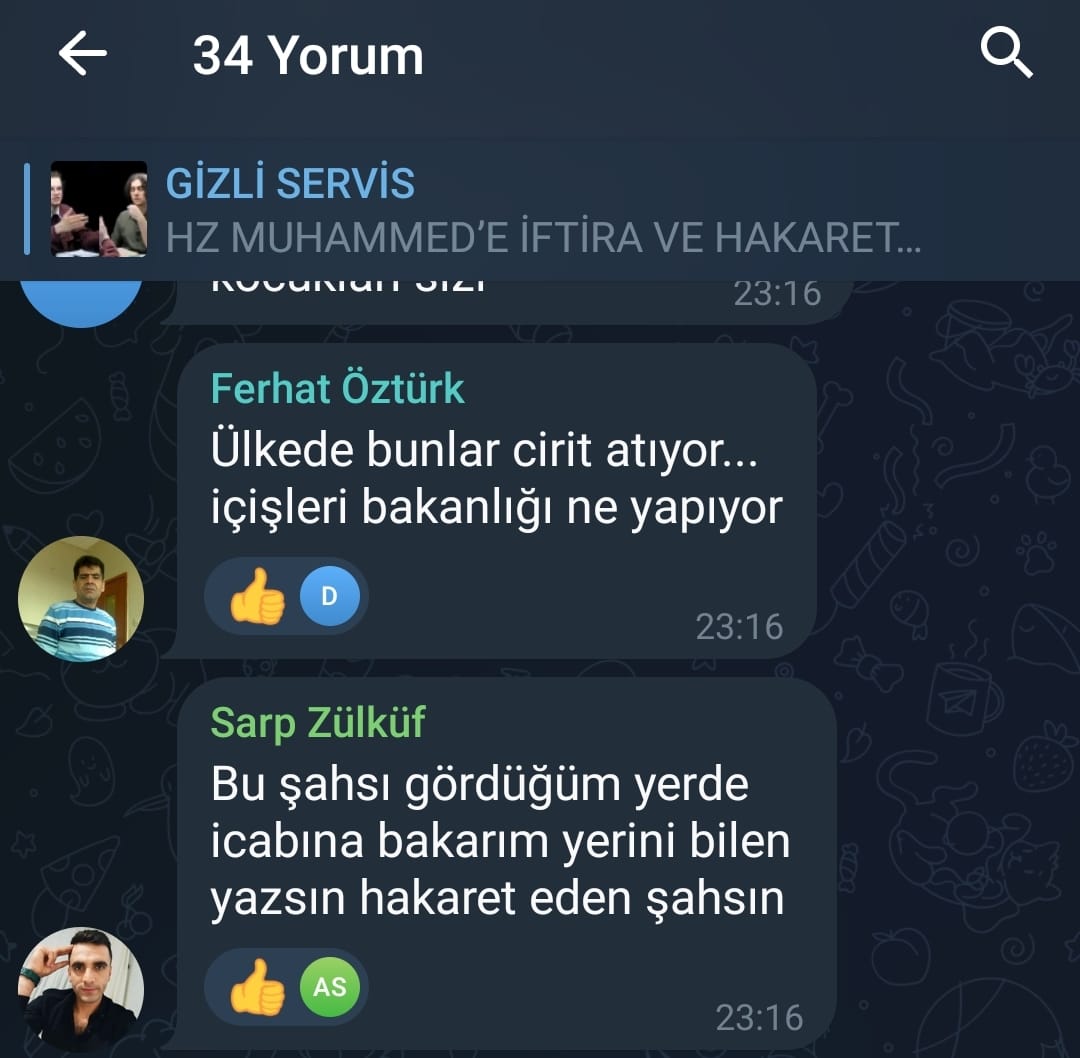 Cevab veremeyince şiddet yolları arayan hoşgörü timsalleri. Örgütlenmeye başlamışlar bile. Bildiğimin çeyreğini konuşmadığım halde adamlar yok etmenin hayallerini kuruyor. Bir de sansürsüz konuşabilsek demek ki engizisyon mahkemesi kuracaklar...