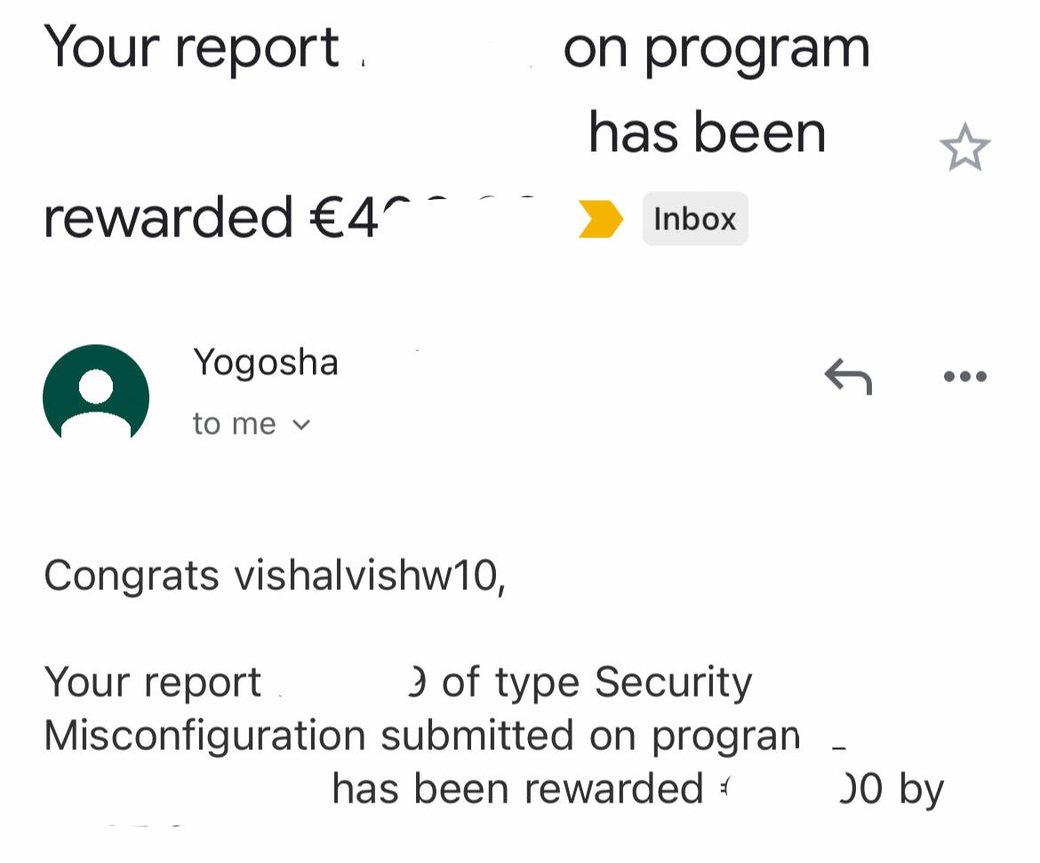 rootxvishal's tweet photo. Got Bounty From @YogoshaOfficial
#yogosha #hackerone #bugcrowd #bugbounty #bugbountytip #CyberSecurity #infosec #bounty https://t.co/mrtzfD3FWN