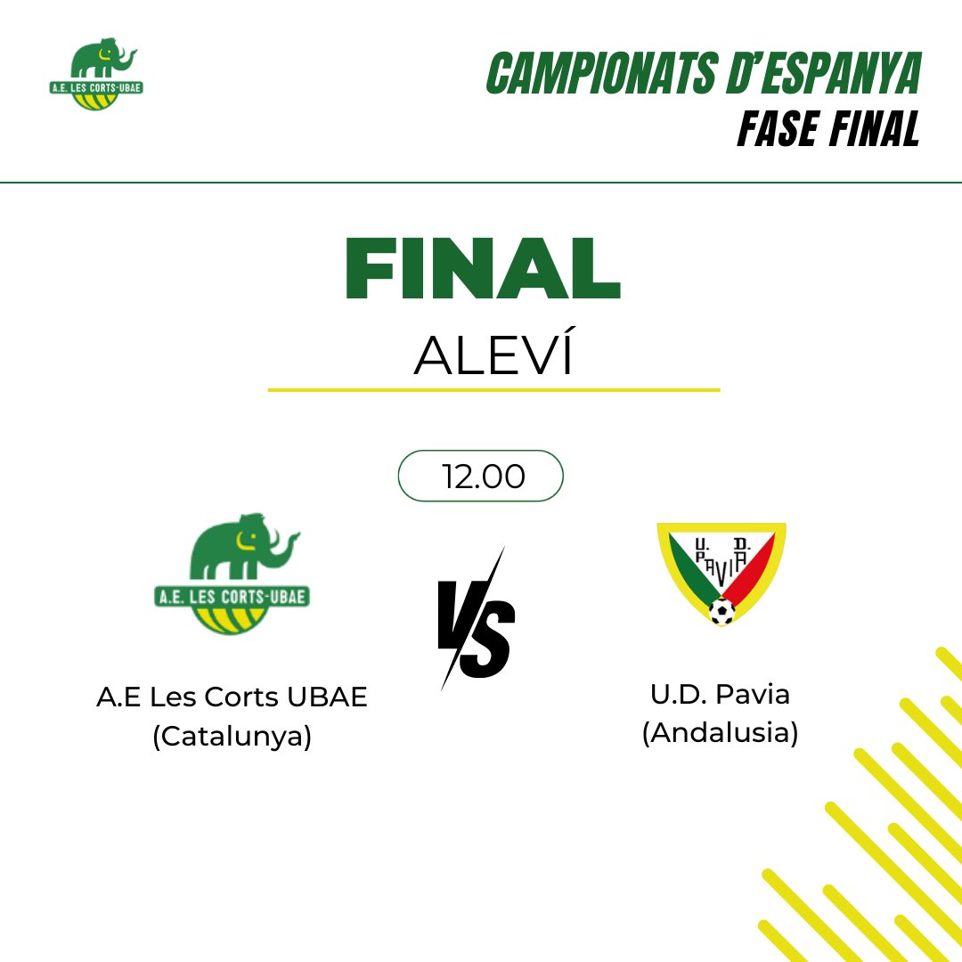 MamutsLesCorts's tweet photo. FUTSAL | ⚽ L'Aleví A femení disputa a les 12h la final del Campionat d'Espanya sub-12 femení.

🏆 Les mamuts jugaran vs. @UDPAVIAFEMINAS buscant un títol històric que posaria la cirereta a una temporada espectacular.

Som-hi noies!

💚🦣

#OrgullMamut #futsal https://t.co/HEZssK7sPd