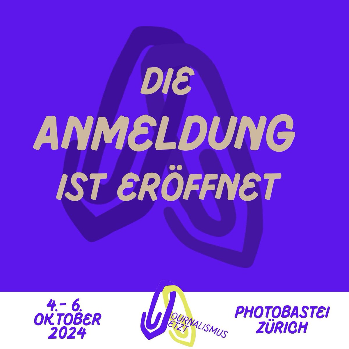 Journalismus Jetzt (@jj24_ch) on Twitter photo Bist du eine junge Journalistin, ein junger Journalist – oder willst es werden? Dann melde dich an für unser Medienfestival für Junge vom 4. bis 6. Oktober 2024! Sei schnell, die Plätze sind begrenzt: journalismusjetzt.ch 💜 Bist du eine junge Journalistin, ein junger Journalist – oder willst es werden? Dann melde dich an für unser Medienfestival für Junge vom 4. bis 6. Oktober 2024! Sei schnell, die Plätze sind begrenzt: journalismusjetzt.ch 💜