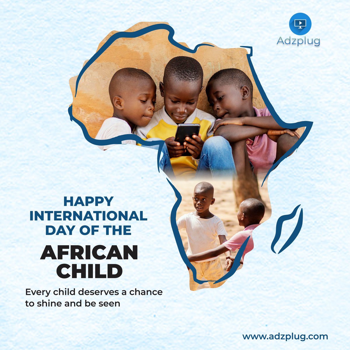 adzplug_ng's tweet photo. Every child deserves a chance to shine and be seen!

Happy International day of the African child. 

#Adzplug https://t.co/CqQhNJbAo8