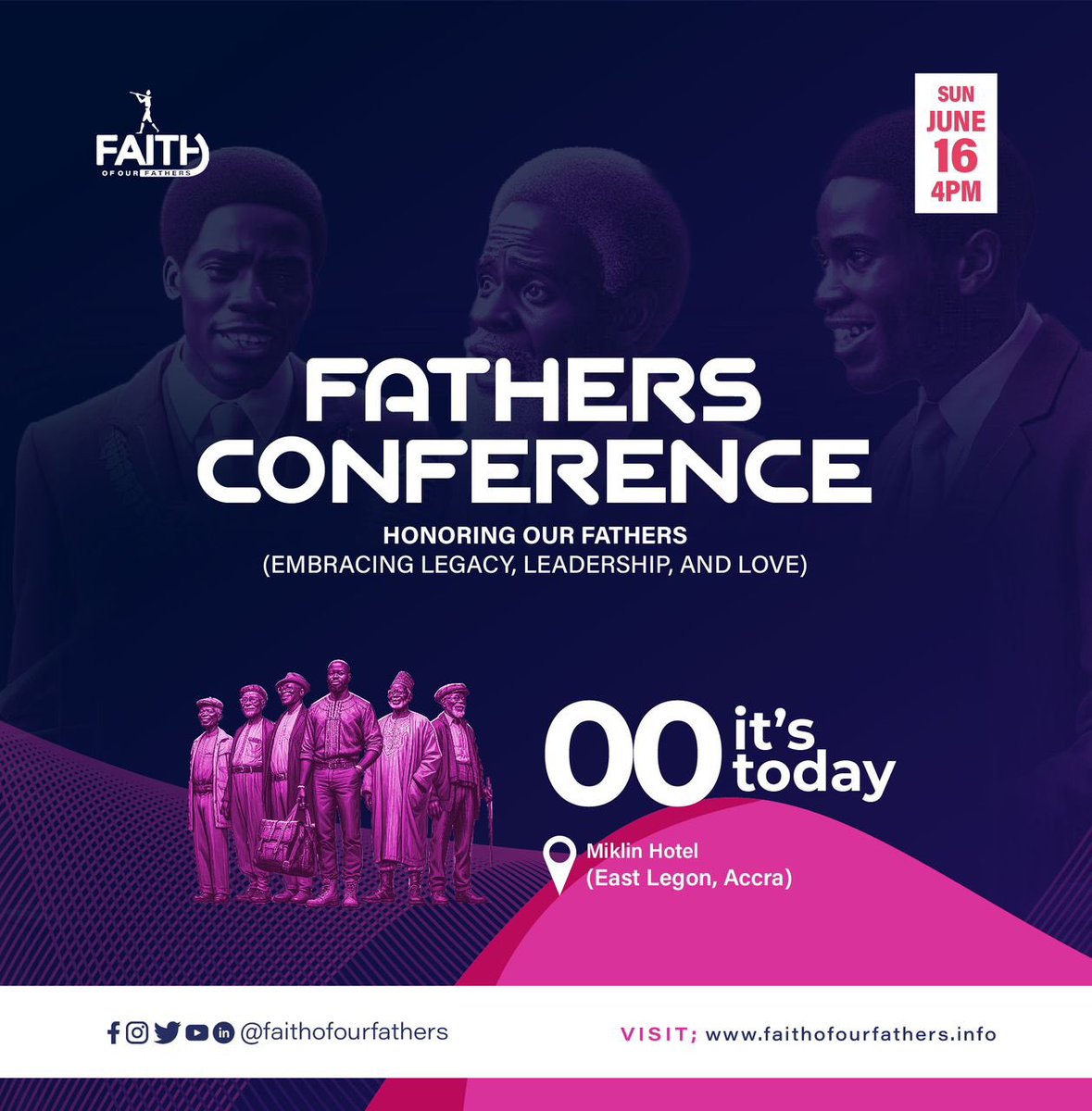 FaithOOFathers's tweet photo. It’s today 🥳🥳🔥 Join us as we march to the upcoming program which is happening live today at @miklinhotels30 Miklin Hotel, East Legon Accra @4pm GMT sharp. #FathersConference 🎊🎊🎊🎊🎊🎊🎊🙌 https://t.co/2JXIc0DGUC
