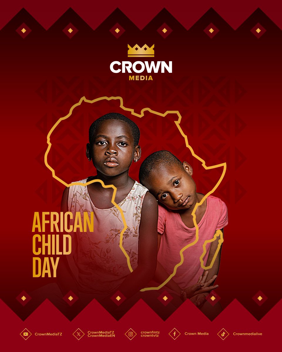Sisi CROWN MEDIA tunahimiza kila mmoja wetu kumlinda, kumtetea na kumtayarishia kesho njema kila mtoto kwa manufaa yake binafsi na taifa kwa ujumla.

#ADayOfTheAfricanChild #CrownForKids #HapaNiNyumbani