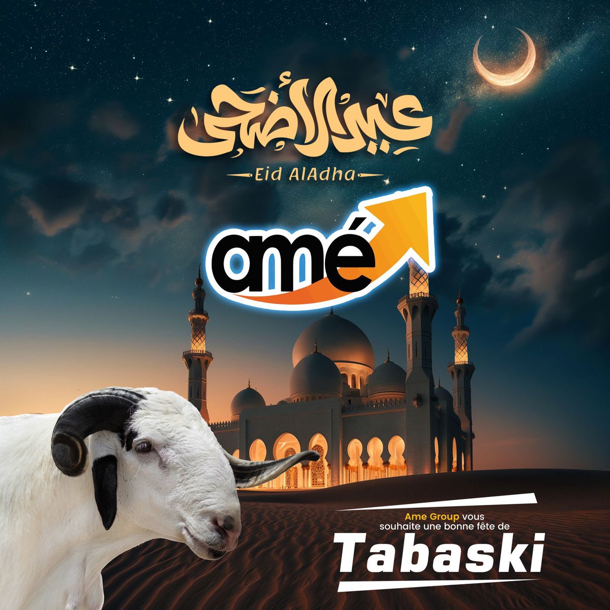 amegroupsarl's tweet image. AME GROUP vous souhaite une bonne fête de la Tabaski à toute la communauté musulmane.

L’équipe de AME GROUP répond à vos besoins Marketing, Communication, Médias 
Contactez nous : 
📲: 00228 93 77 94 72

#amegroup #agence #maisonmére #marketing #communication #medias