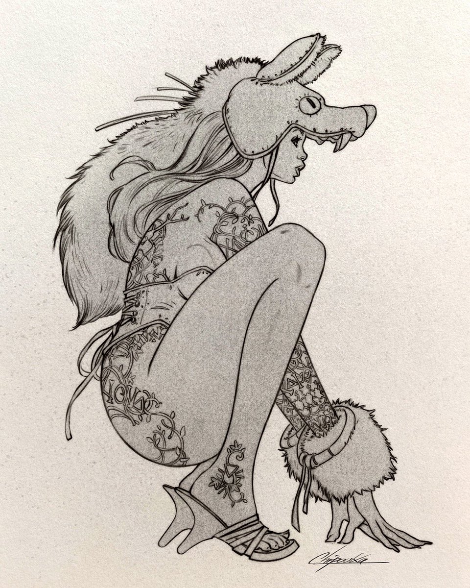 Kaladenart's tweet photo. Line art done in procreate, was supposed to be full color dut didnt have time to finish yet. #procreate #sketching https://t.co/jjtJfmUst6