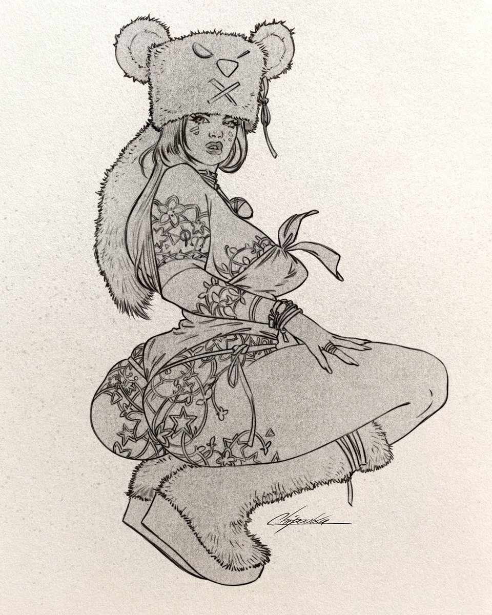 Kaladenart's tweet photo. Line art done in procreate, was supposed to be full color dut didnt have time to finish yet. #procreate #sketching https://t.co/jjtJfmUst6