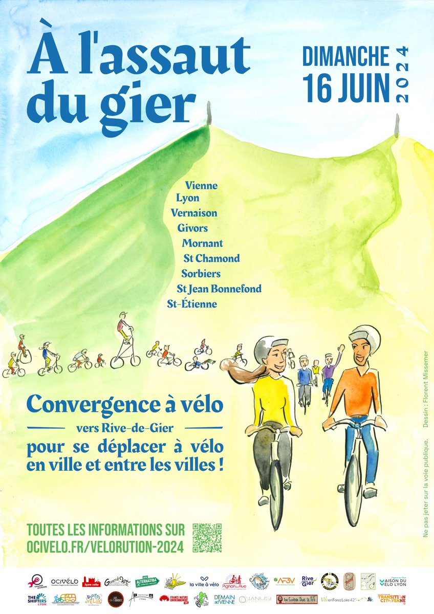 MaximCombes's tweet photo. En route pour la vélorution du Gier, entre Lyon, Vienne, Givors, Saint-Etienne et Rive de Gier : il est temps de créer les infrastructures nécessaires pour se déplacer à vélo dans les villes mais aussi entre les villes et à la campagne. https://t.co/3ZRcqTcM2X