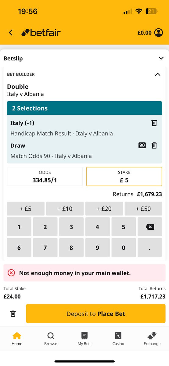Aled123's tweet photo. @BetfairCS can you please explain how this bet would win as it seems physically impossible yet you've given odds at 334/1 double? https://t.co/bvgfrdmWCt