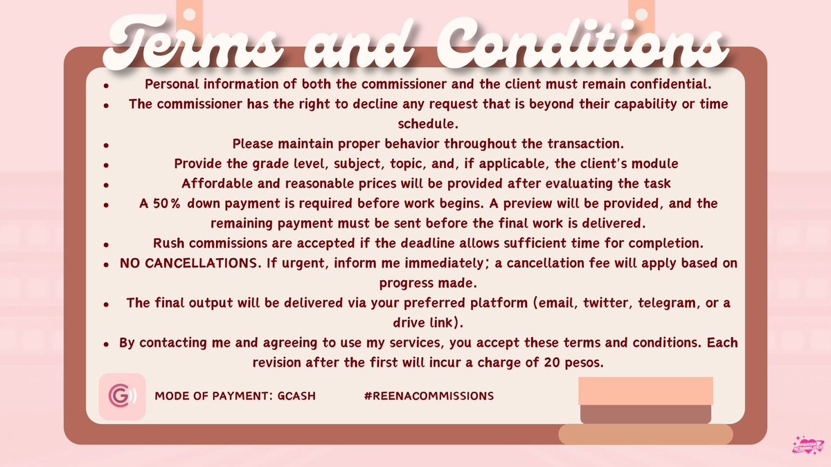 I’m back! It’s Reena, your go-to for all your task needs! ✨

Learn about my services in the photos below. Don’t hesitate to message me! 📩

Rts are greatly appreciated and I’m looking to connect with new mutuals! 🫶

#reenacommissions #commstwt #lfcommissioner #acadhelper