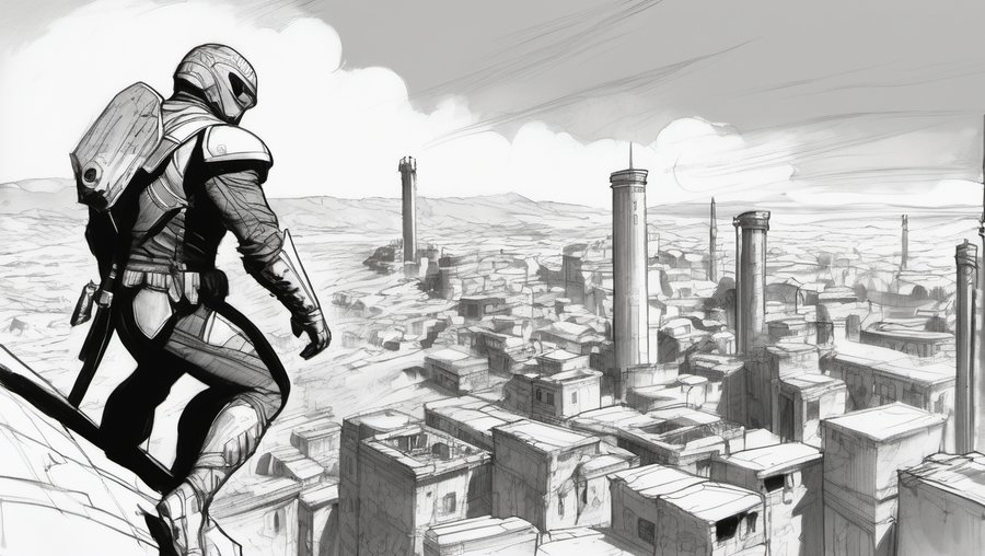 storyboardsai's tweet image. &quot;Join GREG in his armored quest. Will he find his Starbucks order? 🕹️🧐 Yours is the power to shape his tale! With #StoryboardsAI, we provide the canvas, the narrative is yours to create. Dive deeper into the realm of #AIAnimation &amp;amp; #AIGraphics. Your journey starts here! 🚀&quot;