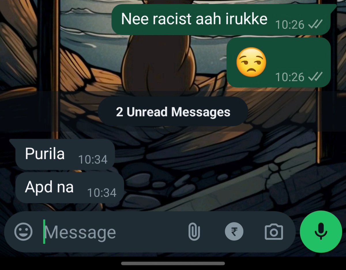 muttapufff's tweet photo. Everyone's friends being GenZ.
Meanwhile my friends:
Thangom saar🥰 https://t.co/iuCgTGTqcD