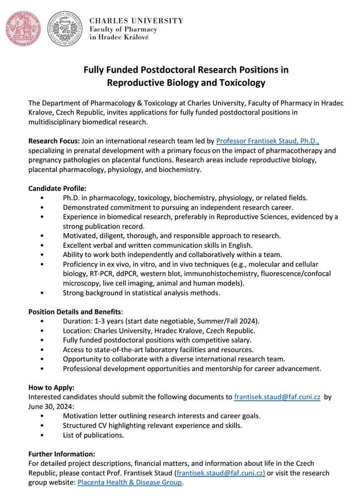 MhmdCK7's tweet photo. 3. “🚨 Final call for aspiring PostDocs! Join our team @PlacentaHD and contribute to placenta research. Don’t miss out on this opportunity - apply by June 30th! #PostDoc #CareerOpportunity #ScienceJobs” https://t.co/ORXY9VxqqW