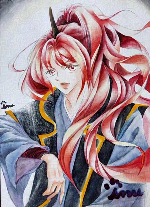 #長髪男子に会えるハッシュタグどうしても反応してしまう長髪タグ…(いつもの過去絵ですいません) 