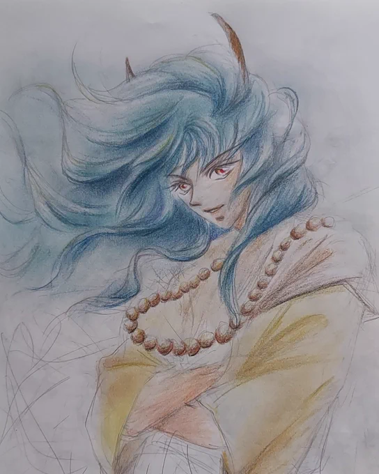 #長髪男子に会えるハッシュタグどうしても反応してしまう長髪タグ…(いつもの過去絵ですいません) 