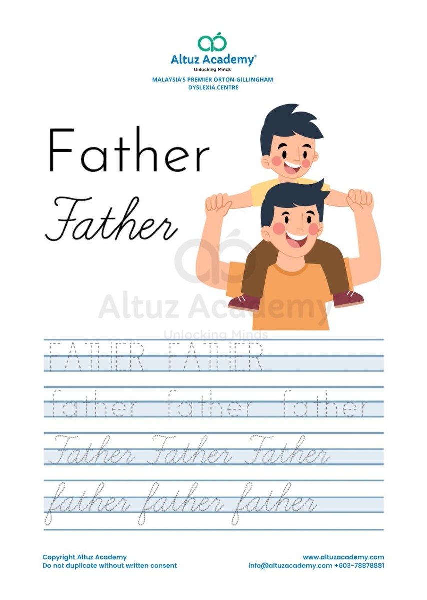 choysuling's tweet photo. Happy Father's Day to all amazing dads!

(free printables)

#happyfathersday2024 #dyslexia #dyslexiamalaysia #ortongillingham #ortongillinghammalaysia #altuzacademy https://t.co/QrDLhx2u9c https://t.co/bE0JB1LdpA