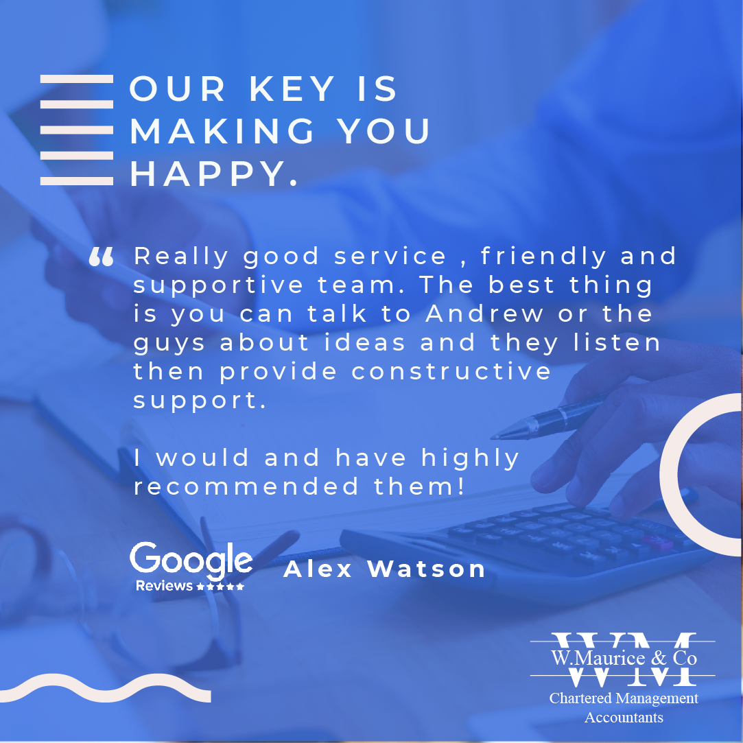 We strive to make you happy and reviews like this make everything worthwhile. If you're in need of an accountant, call 01634 388171 for advice.

wmauriceandco.co.uk

#accountant #business #finance #bookkeeping #smallbusiness #taxes #tax #vat #rainham #payroll