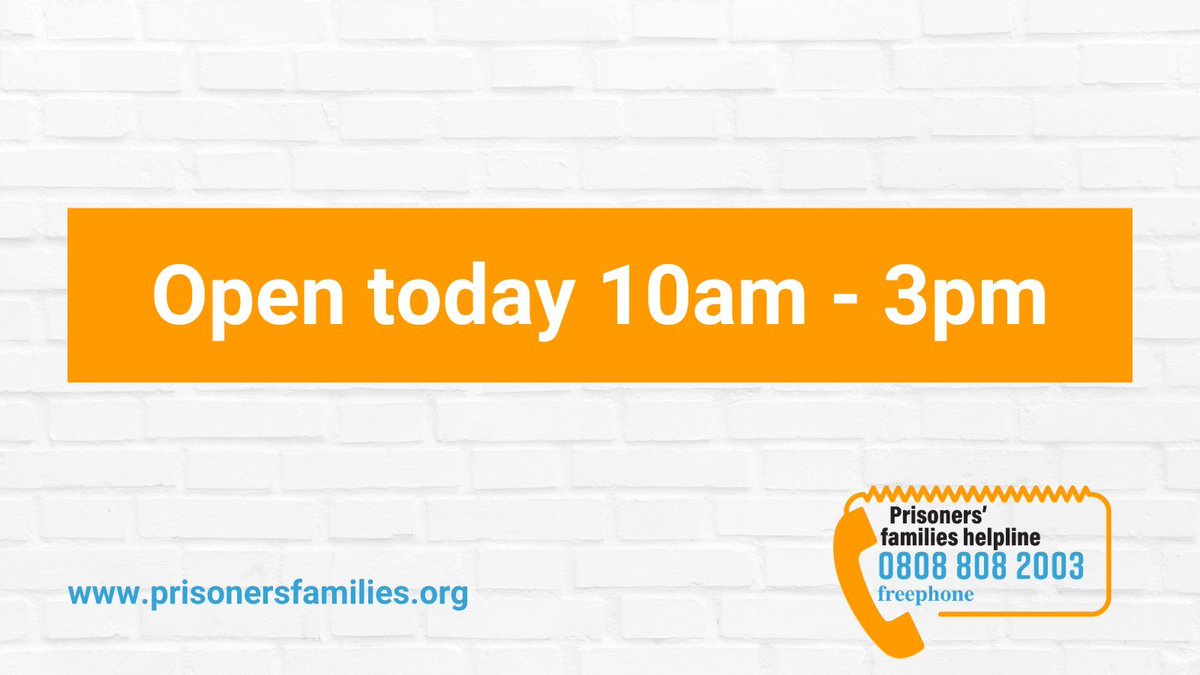 #FathersDay can be tough if you're separated by imprisonment. If you're struggling today, the Helpline is open until 3pm on 0808 808 2003.