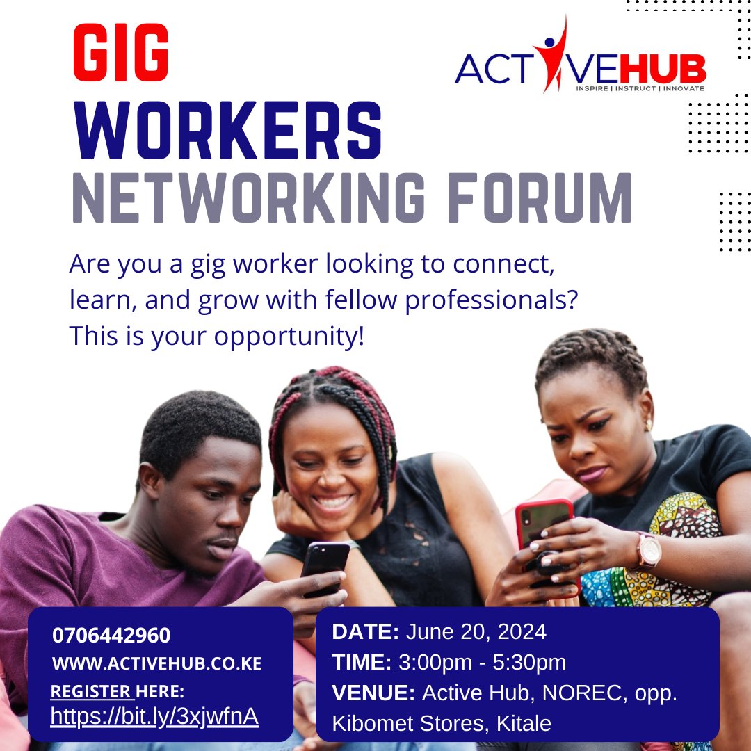 Do you do any work online or would love to? Register here for this conversation: bit.ly/3xjwfnA
#GigWorkers #DigitalEconomy #GigEconomy