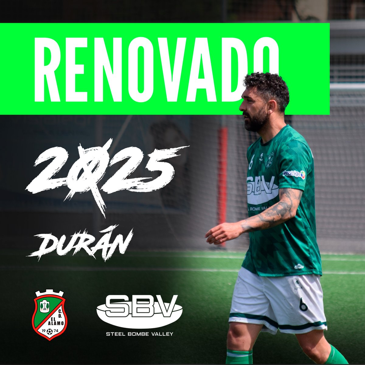 CD_El_Alamo's tweet photo. 🔄 OFICIAL | 𝐃𝐚𝐧𝐢𝐞𝐥 𝐃𝐮𝐫𝐚́𝐧 𝟐𝟎𝟐𝟓 (@durigato) ✍️

Durán renueva con el club de cara a la temporada 2024/2025 ⚽

#CDElAlamo #DosColoresUnaIlusion 💚🤍 https://t.co/jJyu0D0GZd