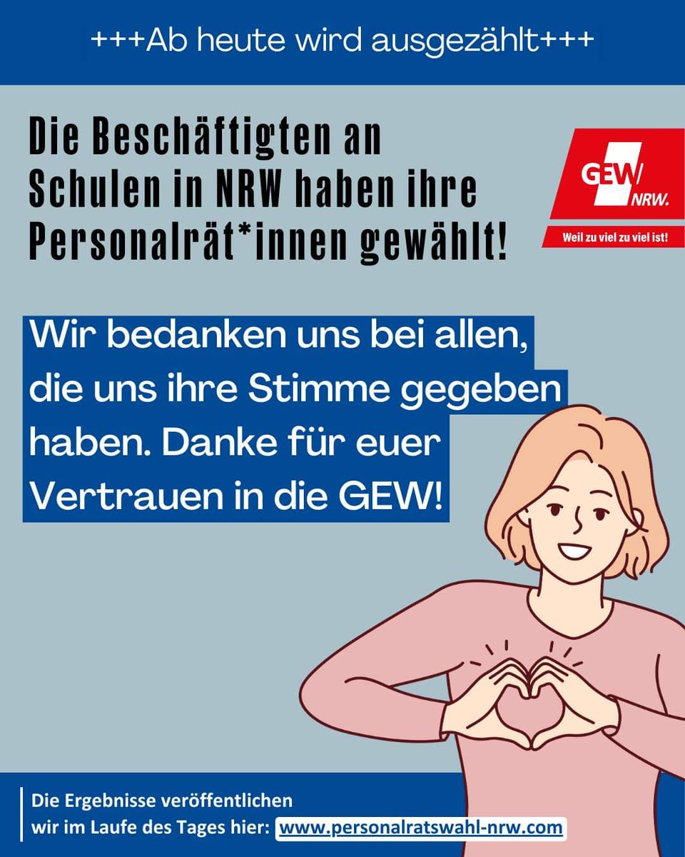 GewKoln's tweet photo. Danke an alle, die unsere tollen Personalrät*innen gewählt haben! 🙏🏻 Ab heute wird ausgezählt! Neuigkeiten und Ergebnisse (sobald sie da sind) findet ihr unter unten stehendem Link 👇🏻 https://t.co/BEZw1fARJo