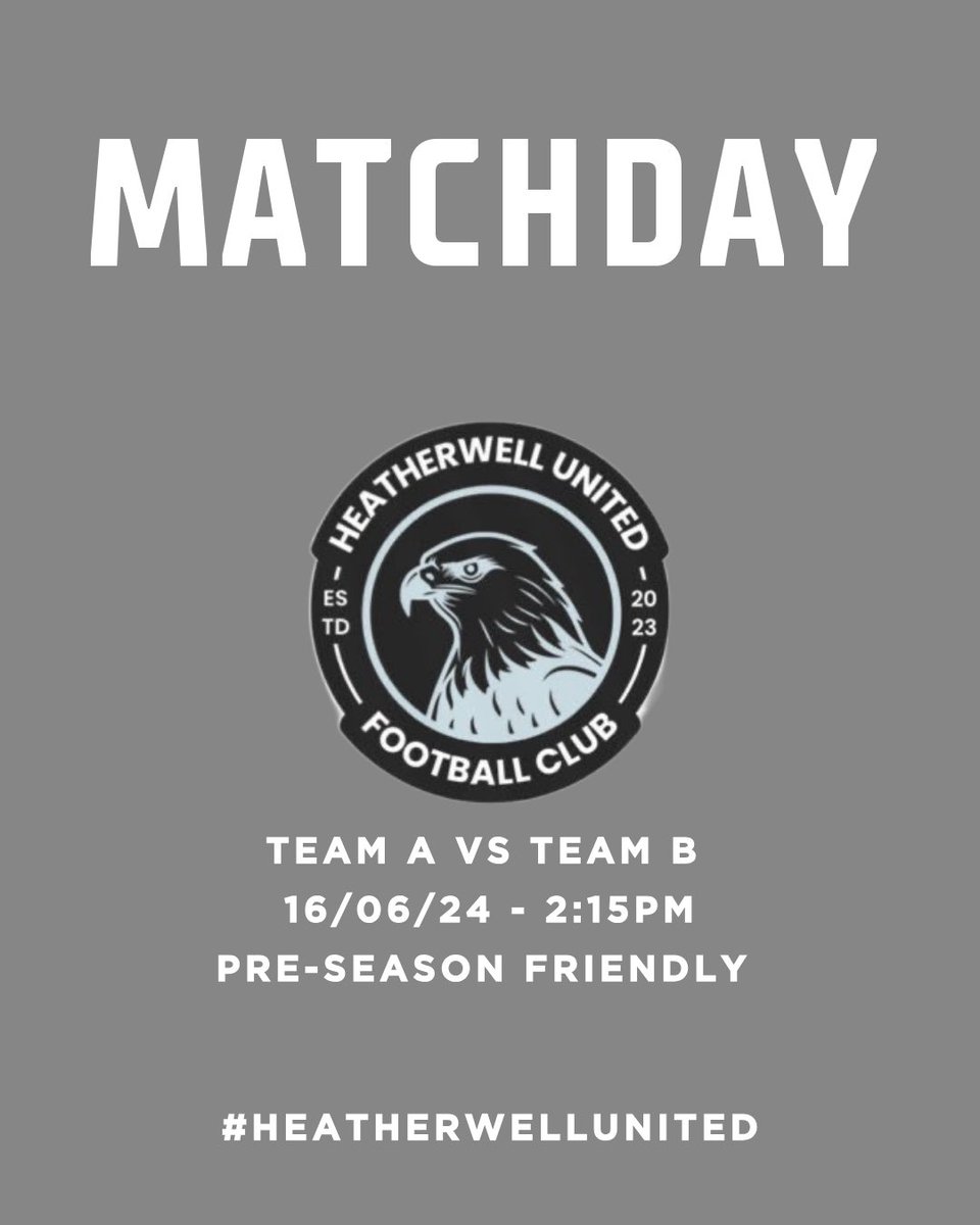 HeatherwellU's tweet photo. IT'S MATCHDAY! 🙌

#HeatherwellUnited⚔️ https://t.co/9ZJBlLJsf7