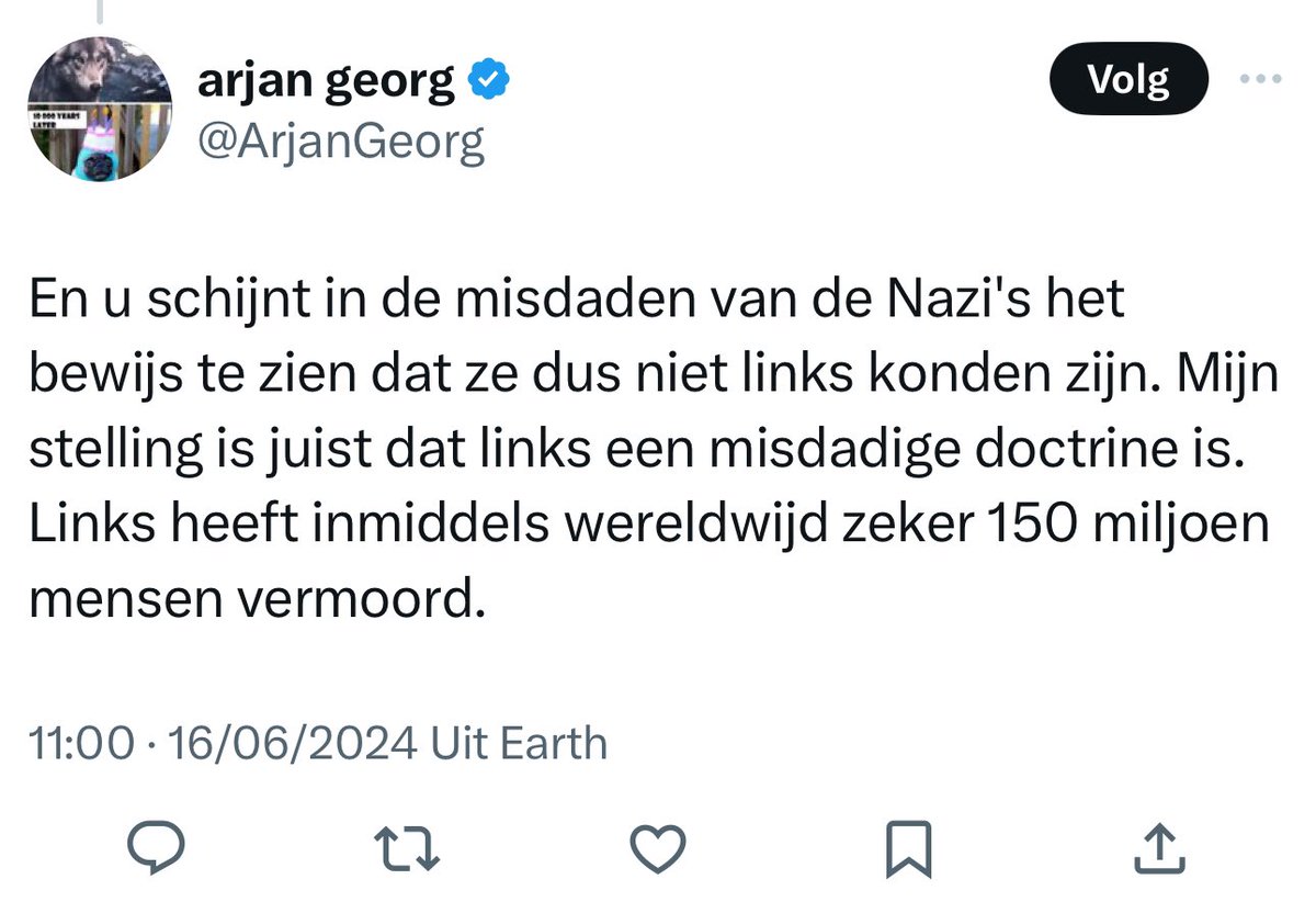 AOpwijk's tweet photo. @ArjanGeorg @HelslootRv @DirkVerhofstadt @8meicoalitie Och jongen, straks kom je nog aandraven met memes waarvan de cijfers dan nog niet eens kloppen. 
Je bent wel snel ten eind met je citaatjes uit dat goed boek om je punt te maken en vervalt in het gekende what aboutje.
Het gaat over #nazi. Niet over links. https://t.co/YD9GiSi9d8 https://t.co/x8PijQciS8