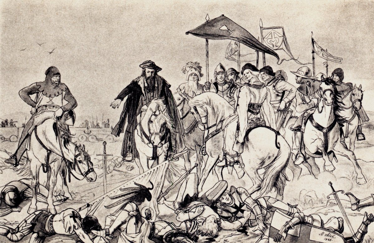 1426年6月16日ウースチー・ナド・ラベムの戦い。
ボヘミア北部の町ウースチー・ナド・ラベムをフス派軍が攻囲し、救援に現れたマイセン辺境伯、ザクセン選帝侯らカトリック派の軍と激突。
フス派軍が勝利を収めた。
ヤン・ジシュカ亡き後の最初の大規模な戦闘で、新指導者大プロコプが頭角を現した。